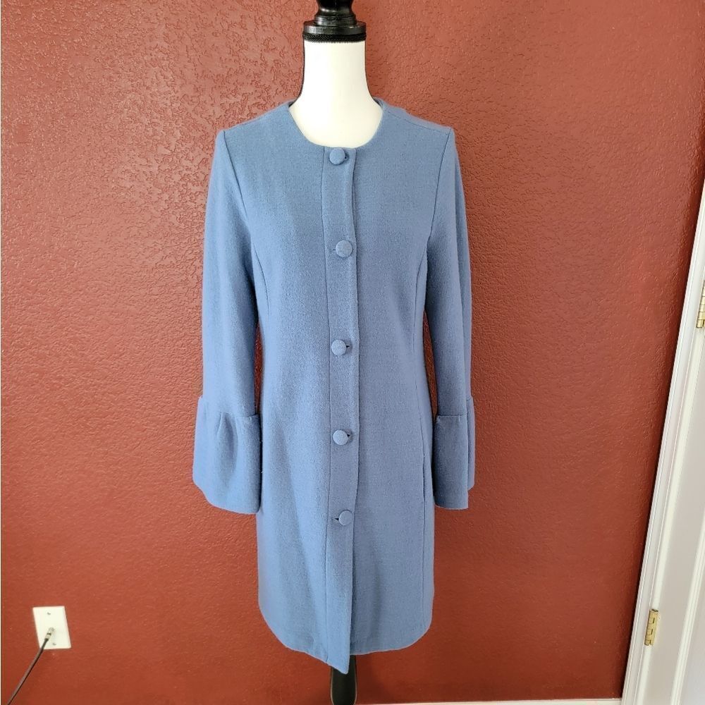 Nanette Lepore Powder Blue Coat with Covered Buttons